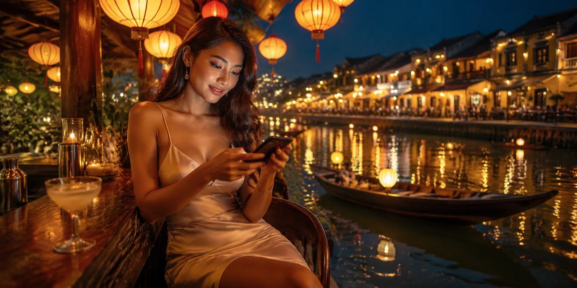 Người dùng đăng ký tài khoản 789win111 trên điện thoại tại Hội An